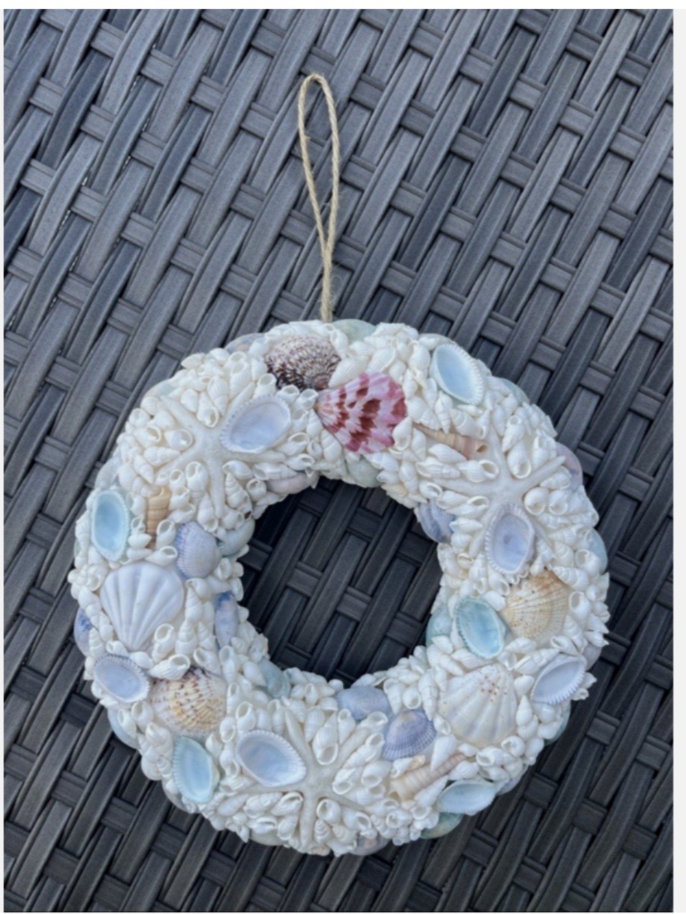 Coastal Pastel Seashell Wreath Nautical Beach Door Wall Home Decor 8.75"